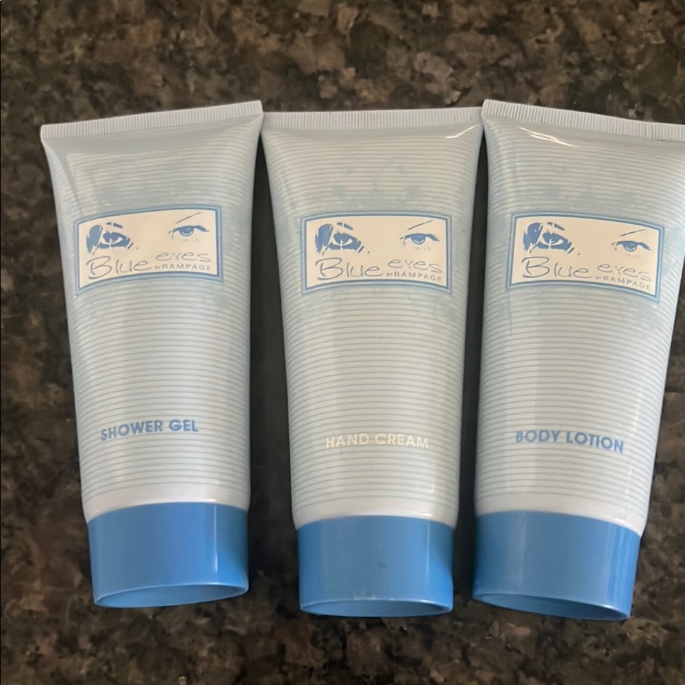 Shower Gel, Hand Cream, and Body Lotion Set - Blue